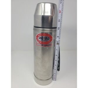 Vintage UNO-VAC Thermos Unbreakable Stainless Steel 64 Oz  Hot Cold USA